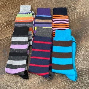 Mens brand new striped socks - 6 pairs
